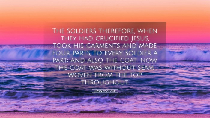 Picture 05 - John 19:23 ASV Desktop Wallpaper - The soldiers therefore, when they had crucified - Desktop Bible Verse Wallpaper