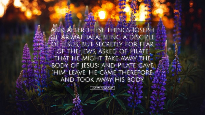 Picture 05 - John 19:38 ASV Desktop Wallpaper - And after these things Joseph of Arimathaea, - Desktop Bible Verse Wallpaper