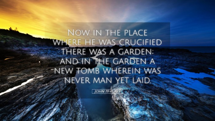 Picture 05 - John 19:41 ASV Desktop Wallpaper - Now in the place where he was crucified there was - Desktop Bible Verse Wallpaper
