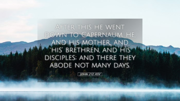Picture 05 - John 2:12 ASV Desktop Wallpaper - After this he went down to Capernaum, he, and his - Desktop Bible Verse Wallpaper