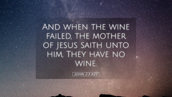 Picture 05 - John 2:3 ASV Desktop Wallpaper - And when the wine failed, the mother of Jesus - Desktop Bible Verse Wallpaper
