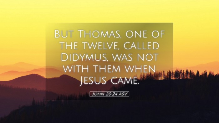 Picture 05 - John 20:24 ASV Desktop Wallpaper - But Thomas, one of the twelve, called Didymus, - Desktop Bible Verse Wallpaper