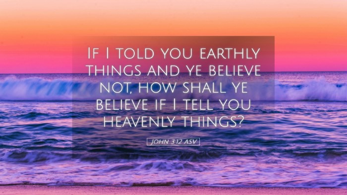 Picture 05 - John 3:12 ASV Desktop Wallpaper - If I told you earthly things and ye believe not, - Desktop Bible Verse Wallpaper