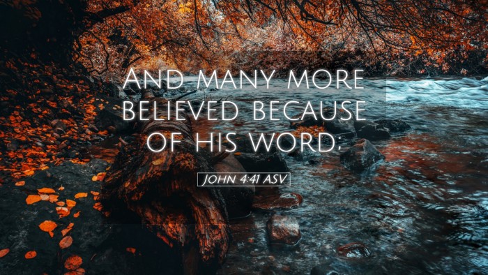 Picture 05 - John 4:41 ASV Desktop Wallpaper - And many more believed because of his - Desktop Bible Verse Wallpaper