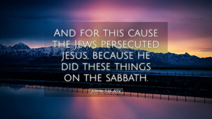 Picture 05 - John 5:16 ASV Desktop Wallpaper - And for this cause the Jews persecuted Jesus, - Desktop Bible Verse Wallpaper