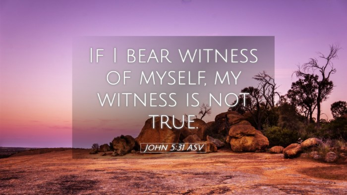 Picture 05 - John 5:31 ASV Desktop Wallpaper - If I bear witness of myself, my witness is not - Desktop Bible Verse Wallpaper