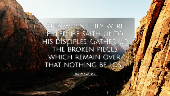 Picture 05 - John 6:12 ASV Desktop Wallpaper - And when they were filled, he saith unto his - Desktop Bible Verse Wallpaper