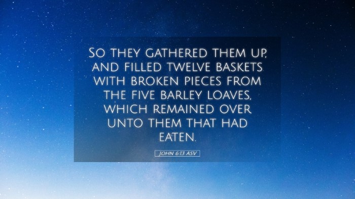 Picture 05 - John 6:13 ASV Desktop Wallpaper - So they gathered them up, and filled twelve - Desktop Bible Verse Wallpaper