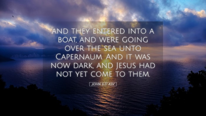 Picture 05 - John 6:17 ASV Desktop Wallpaper - and they entered into a boat, and were going over - Desktop Bible Verse Wallpaper