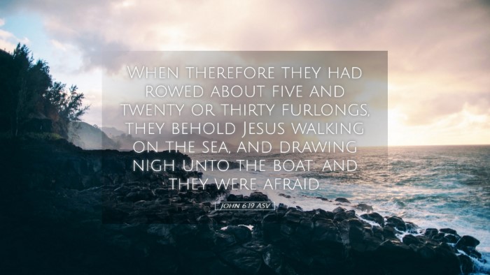 Picture 05 - John 6:19 ASV Desktop Wallpaper - When therefore they had rowed about five and - Desktop Bible Verse Wallpaper