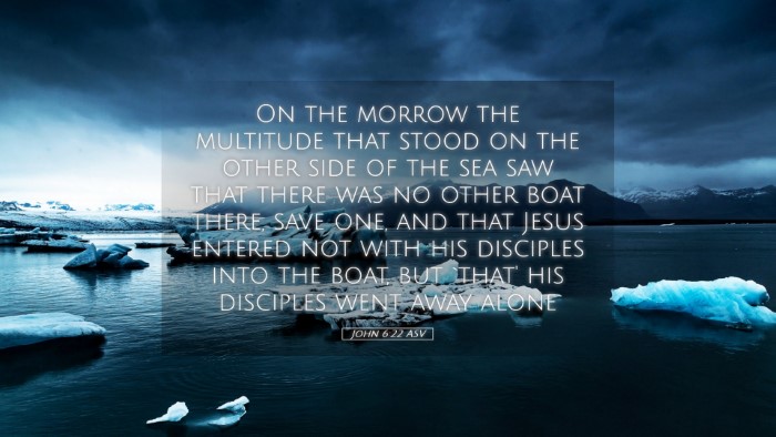Picture 05 - John 6:22 ASV Desktop Wallpaper - On the morrow the multitude that stood on the - Desktop Bible Verse Wallpaper