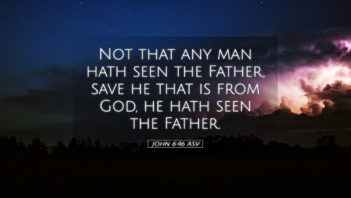 Picture 05 - John 6:46 ASV Desktop Wallpaper - Not that any man hath seen the Father, save he - Desktop Bible Verse Wallpaper