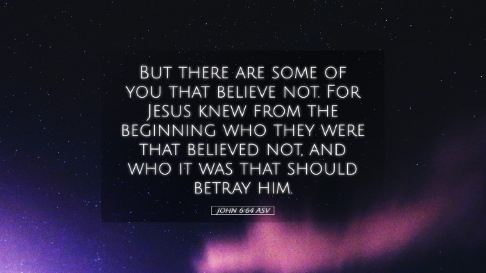 Picture 05 - John 6:64 ASV Desktop Wallpaper - But there are some of you that believe not. For - Desktop Bible Verse Wallpaper