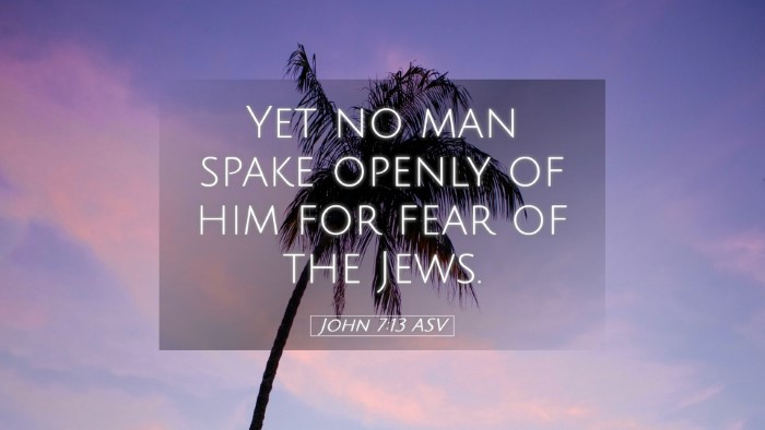 Picture 05 - John 7:13 ASV Desktop Wallpaper - Yet no man spake openly of him for fear of the - Desktop Bible Verse Wallpaper