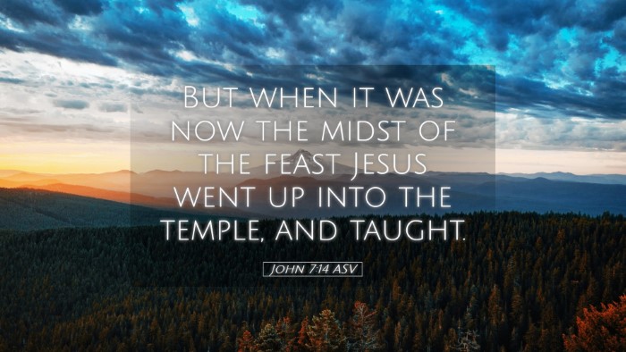 Picture 05 - John 7:14 ASV Desktop Wallpaper - But when it was now the midst of the feast Jesus - Desktop Bible Verse Wallpaper