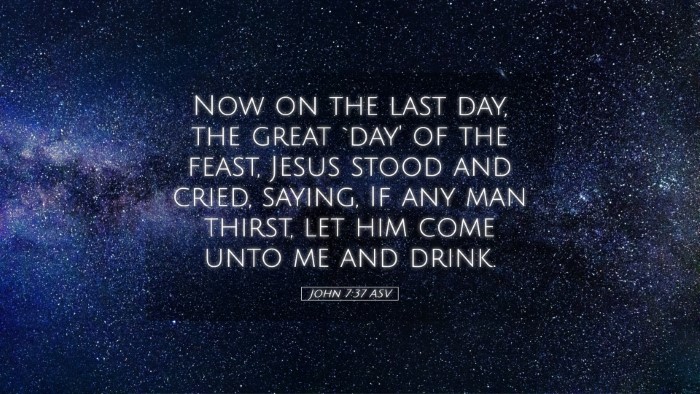 Picture 05 - John 7:37 ASV Desktop Wallpaper - Now on the last day, the great `day' of the - Desktop Bible Verse Wallpaper