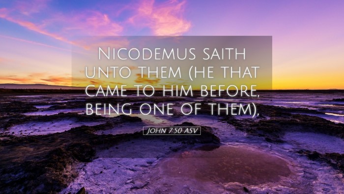 Picture 05 - John 7:50 ASV Desktop Wallpaper - Nicodemus saith unto them (he that came to him - Desktop Bible Verse Wallpaper