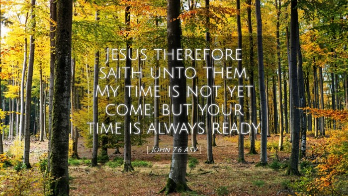 Picture 05 - John 7:6 ASV Desktop Wallpaper - Jesus therefore saith unto them, My time is not - Desktop Bible Verse Wallpaper