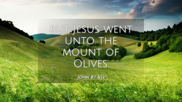 Picture 05 - John 8:1 ASV Desktop Wallpaper - but Jesus went unto the mount of - Desktop Bible Verse Wallpaper