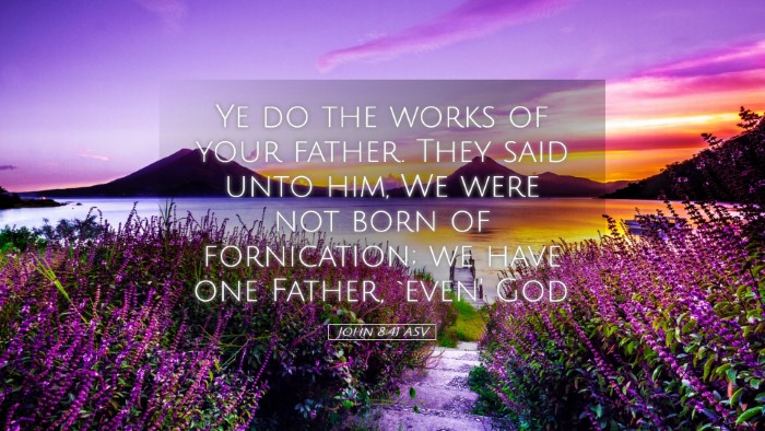 Picture 05 - John 8:41 ASV Desktop Wallpaper - Ye do the works of your father. They said unto - Desktop Bible Verse Wallpaper