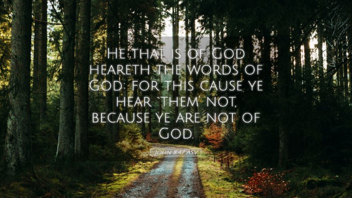 Picture 05 - John 8:47 ASV Desktop Wallpaper - He that is of God heareth the words of God: for - Desktop Bible Verse Wallpaper