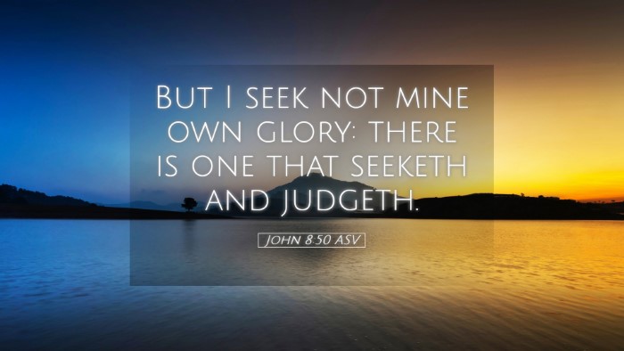 Picture 05 - John 8:50 ASV Desktop Wallpaper - But I seek not mine own glory: there is one that - Desktop Bible Verse Wallpaper
