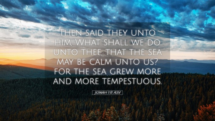 Picture 05 - Jonah 1:11 ASV Desktop Wallpaper - Then said they unto him, What shall we do unto - Desktop Bible Verse Wallpaper