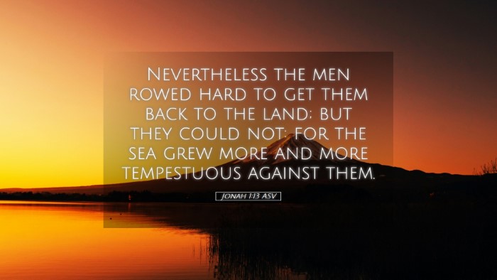 Picture 05 - Jonah 1:13 ASV Desktop Wallpaper - Nevertheless the men rowed hard to get them back - Desktop Bible Verse Wallpaper