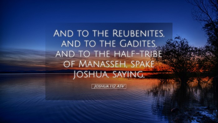 Picture 05 - Joshua 1:12 ASV Desktop Wallpaper - And to the Reubenites, and to the Gadites, and to - Desktop Bible Verse Wallpaper