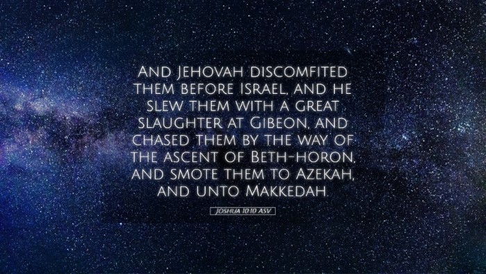 Picture 05 - Joshua 10:10 ASV Desktop Wallpaper - And Jehovah discomfited them before Israel, and - Desktop Bible Verse Wallpaper