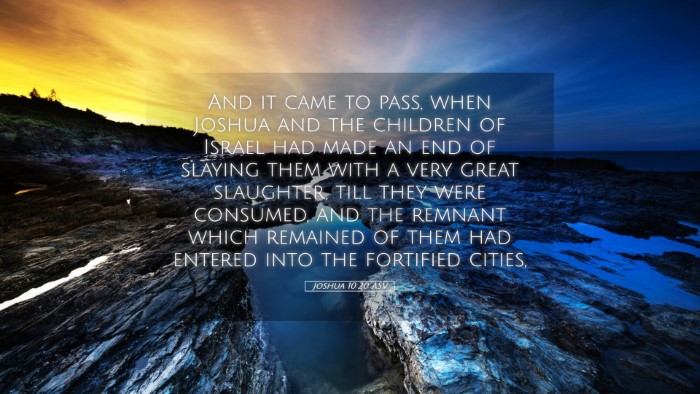 Picture 05 - Joshua 10:20 ASV Desktop Wallpaper - And it came to pass, when Joshua and the children - Desktop Bible Verse Wallpaper