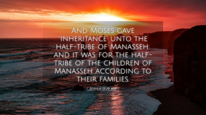 Picture 05 - Joshua 13:29 ASV Desktop Wallpaper - And Moses gave `inheritance' unto the half-tribe - Desktop Bible Verse Wallpaper