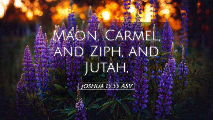 Picture 05 - Joshua 15:55 ASV Desktop Wallpaper - Maon, Carmel, and Ziph, and - Desktop Bible Verse Wallpaper