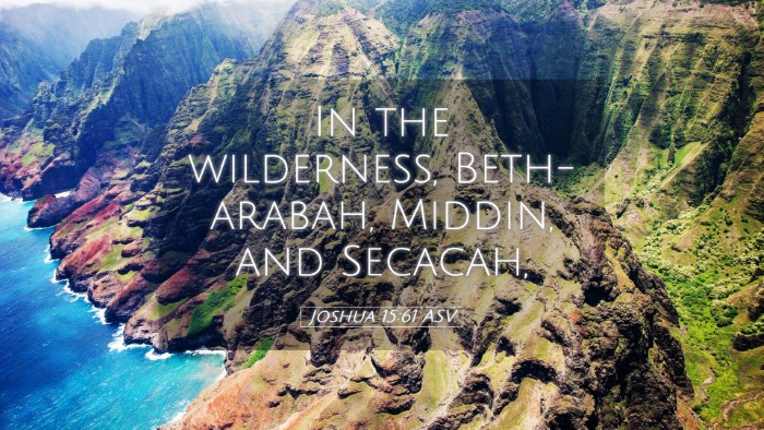 Picture 05 - Joshua 15:61 ASV Desktop Wallpaper - In the wilderness, Beth-arabah, Middin, and - Desktop Bible Verse Wallpaper