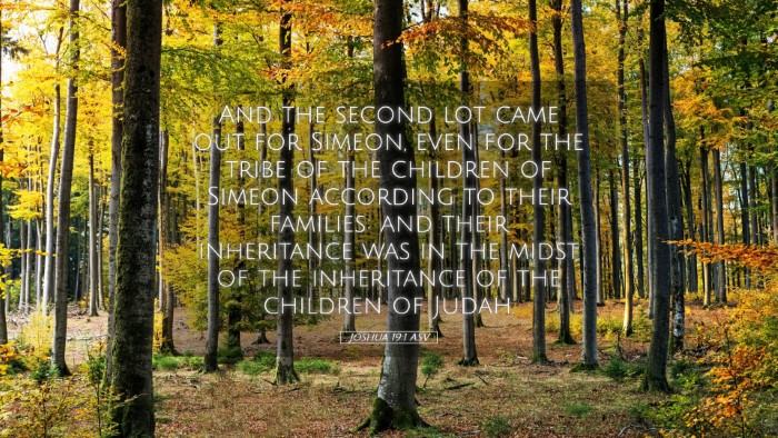 Picture 05 - Joshua 19:1 ASV Desktop Wallpaper - And the second lot came out for Simeon, even for - Desktop Bible Verse Wallpaper