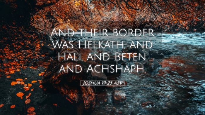 Picture 05 - Joshua 19:25 ASV Desktop Wallpaper - And their border was Helkath, and Hali, and - Desktop Bible Verse Wallpaper