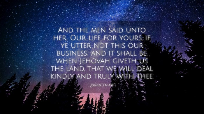 Picture 05 - Joshua 2:14 ASV Desktop Wallpaper - And the men said unto her, Our life for yours, if - Desktop Bible Verse Wallpaper