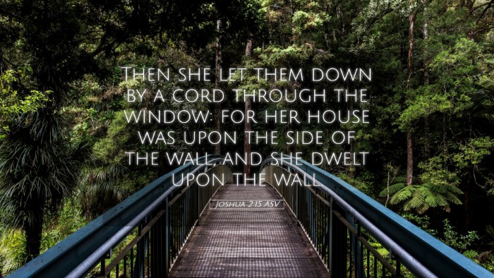 Picture 05 - Joshua 2:15 ASV Desktop Wallpaper - Then she let them down by a cord through the - Desktop Bible Verse Wallpaper