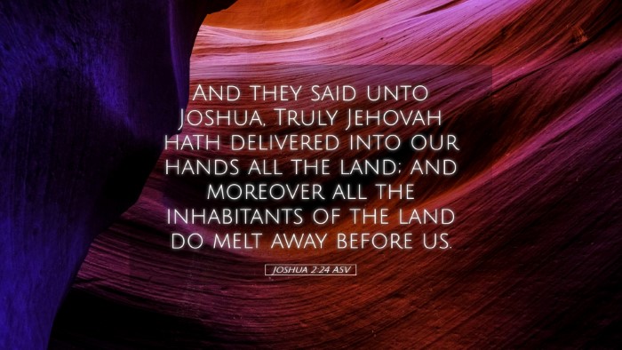 Picture 05 - Joshua 2:24 ASV Desktop Wallpaper - And they said unto Joshua, Truly Jehovah hath - Desktop Bible Verse Wallpaper