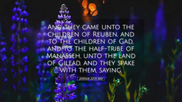Picture 05 - Joshua 22:15 ASV Desktop Wallpaper - And they came unto the children of Reuben, and to - Desktop Bible Verse Wallpaper