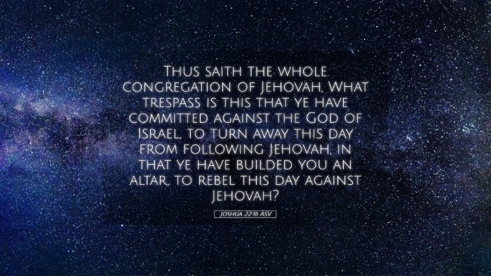Picture 05 - Joshua 22:16 ASV Desktop Wallpaper - Thus saith the whole congregation of Jehovah, - Desktop Bible Verse Wallpaper