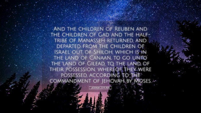 Picture 05 - Joshua 22:9 ASV Desktop Wallpaper - And the children of Reuben and the children of - Desktop Bible Verse Wallpaper