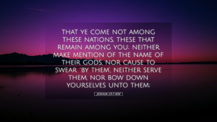 Picture 05 - Joshua 23:7 ASV Desktop Wallpaper - that ye come not among these nations, these that - Desktop Bible Verse Wallpaper