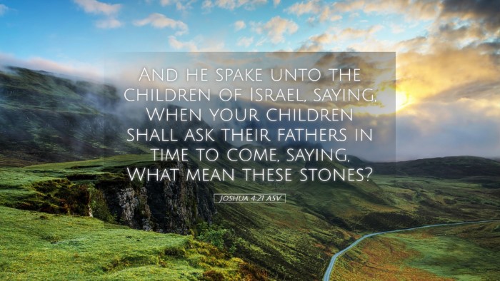 Picture 05 - Joshua 4:21 ASV Desktop Wallpaper - And he spake unto the children of Israel, saying, - Desktop Bible Verse Wallpaper