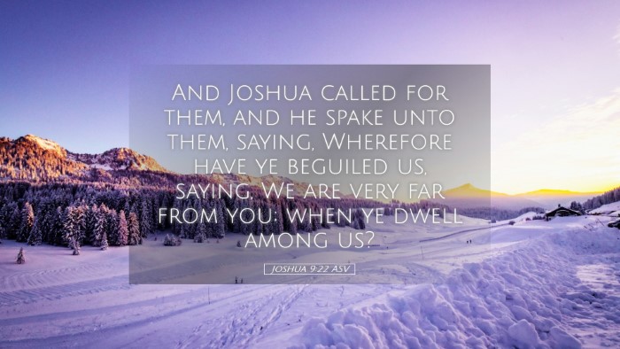Picture 05 - Joshua 9:22 ASV Desktop Wallpaper - And Joshua called for them, and he spake unto - Desktop Bible Verse Wallpaper