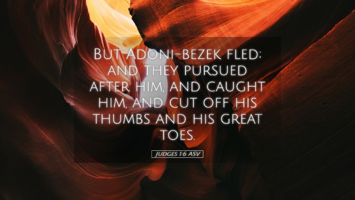 Picture 05 - Judges 1:6 ASV Desktop Wallpaper - But Adoni-bezek fled; and they pursued after him, - Desktop Bible Verse Wallpaper