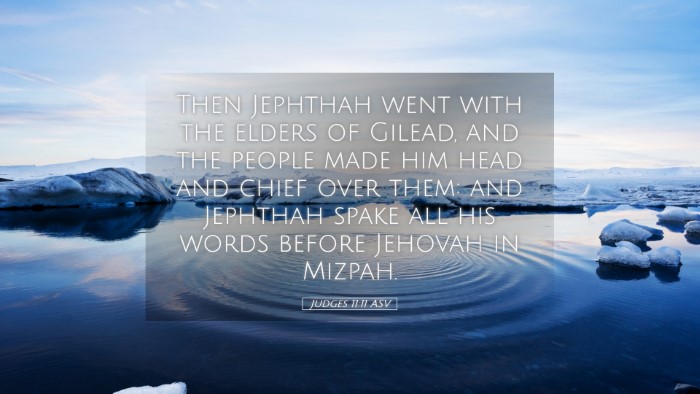 Picture 05 - Judges 11:11 ASV Desktop Wallpaper - Then Jephthah went with the elders of Gilead, and - Desktop Bible Verse Wallpaper