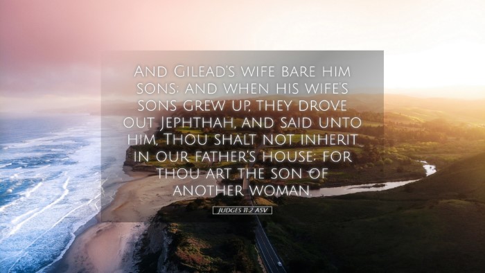 Picture 05 - Judges 11:2 ASV Desktop Wallpaper - And Gilead's wife bare him sons; and when his - Desktop Bible Verse Wallpaper