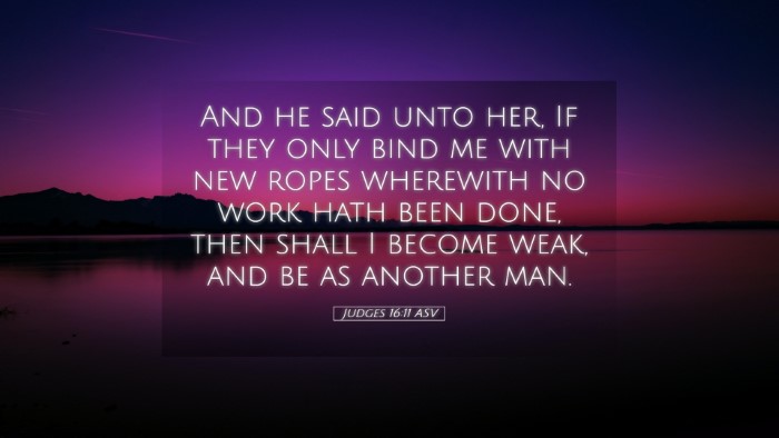 Picture 05 - Judges 16:11 ASV Desktop Wallpaper - And he said unto her, If they only bind me with - Desktop Bible Verse Wallpaper