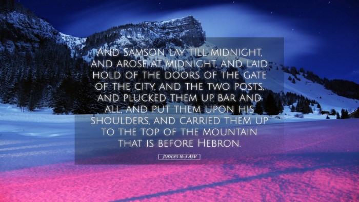 Picture 05 - Judges 16:3 ASV Desktop Wallpaper - And Samson lay till midnight, and arose at - Desktop Bible Verse Wallpaper